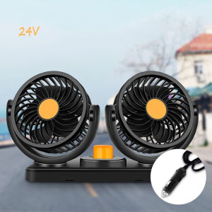 F4207 USB Kipas belakang Kipas USB penumpang Kipas portabel Kipas ganda USBKipas mobil berputar 360 derajat