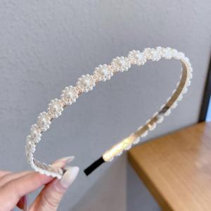 Fashion Woman Bow Headwear Beaded Korean style Pearl Headband Hair Band Hair Hoop Hair Accessories