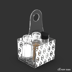 TEMPAT WADAH ALAT PENYIMPAN PENYIMPANAN SIMPAN PERALATAN KOTAK BUMBU SPICE SPICES CONDIMENT CONDIMENTS SAUCE KETCHUP BOTTLE ORGANIZER ORGANISER HOLDER SHELF RACK RAK MASAK DAPUR ESTETIK KEKINIAN ELEGAN MODERN ACRYLIC AKRILIK BENING CLEAR MOTIF PUZZLE 292