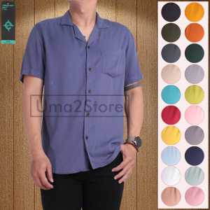 KEMEJA POLOS  PRIA LENGAN PENDEK CASUAL PANTAI  BASIC COLOUR SHIRT VIRA  PREMIUM