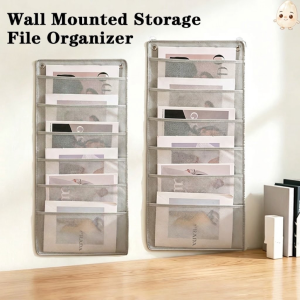Wall Hanging File Organizer Multi‑Pocket Document Storage Holder Over Door Magazine Paper Bill Folder for Office Home Classroom