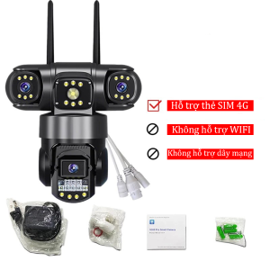 Camera V380 12MP IP66 3 mắt Tầm nhìn đêm Theo dõi chuyển động Đàm thoại hai chiều Cảnh báo thông minh  5 Năm Bảo hành