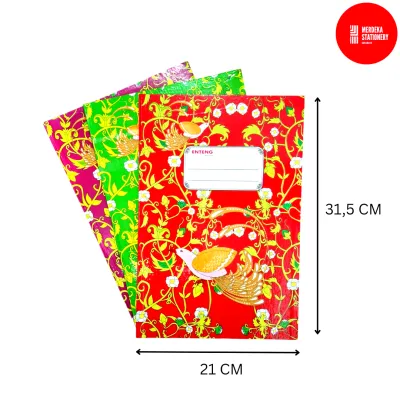 Buku/Book Catatan Folio/F4 100 Lembar Enteng Hard Cover/HardCover Keras Batik/Kotak-kotak Murah Premium
