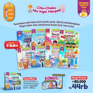 PAKET 8 BUKU Serial Cita-Citaku Aku Ingin Menjadi Arsitek Pilot Nahkoda Penulis Tentara Guru Dokter Polisi PLUS Audio Video Dongeng Sebelum Tidur
