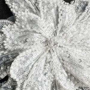 [COD] hegu แผ่นปะติดลูกปัดเลื่อมสำหรับตกแต่ง1ชิ้นงานประดิษฐ์เสื้อผ้าหลายชั้นงานทำมือคุณภาพสูงสีขาว