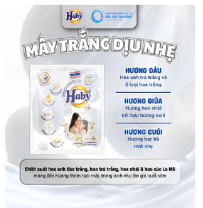 [ nội địa thái] combo 3 dây Nước Xả Vải HABY  Dịu Nhẹ Cho Da Nhạy Cảm Làm Mềm Vải Dây 12 gói