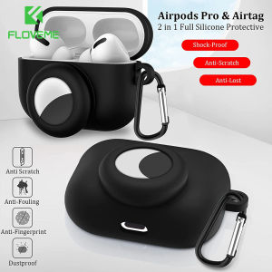 FLOVEME 2 in 1 Soft Silicone Protective Cases For Airtags For AirPods Pro Earphones Anti-lost Skin-friendly Cover Accessories