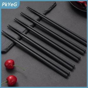 PkYeG 1 cặp hợp kim Trung Quốc đũa thực phẩm Nhật Bản Sushi Gậy tái sử dụng không trượt máy rửa chén an toàn tre hình dạng thực phẩm cấp đũa