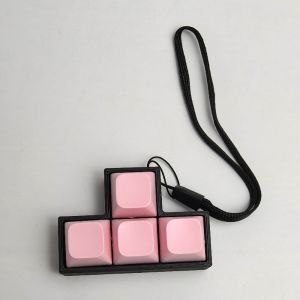 DOWNA Hình chữ T Móc khóa fidget Nút 4 phím Nút bấm Đồ chơi clicker  Điều Lắng Nhàn Nắp bàn phím ngón tay dành cho người lớn