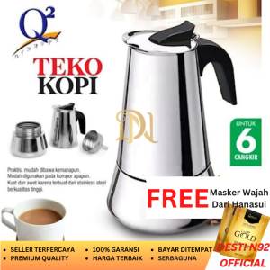 Alat Pembuat Kopi dan Teh Tanpa Ampas Grinder Kopi Espresso Ala Barista Cafe Teko Pembuat Kopi Mokapot Serbaguna Bahan Stainless Desain Simpel Praktis