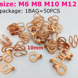 50PCS Common Rail Tube Diesel Oil Return Tube Piep Seal Ring Washer Gasket M6 M8 Oil Pipe Copper Clamp Pad