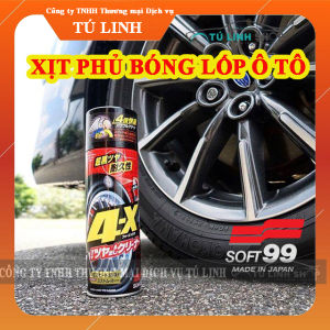 Chai xịt vệ sinh tạo độ bóng và đen lốp xe ô tô 4-X Tire Cleaner - SOFT99 (JAPAN)