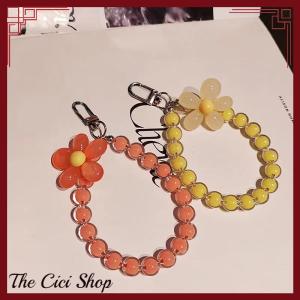 [The Cici Shop] 1Pc Colorful Flower Beaded Mobile Phone Charm Strap Chain Lanyard Women Girl Jewelry Phone Holder Beads Pendant