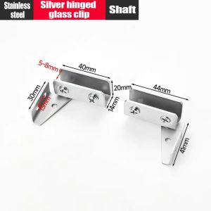 Stainless Steel Hinge for Kitchen Glass Cabinet Door Frameless Showcase Open Touch Latch Hardware