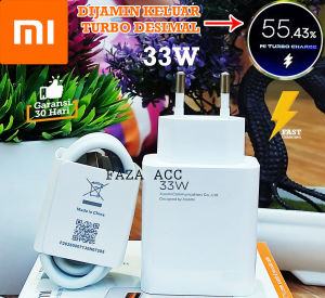 Charger Xiaomi Turbo Charge 33W Type C untuk POCO X3 Pro/Note 9/10/11 Pro - Putih