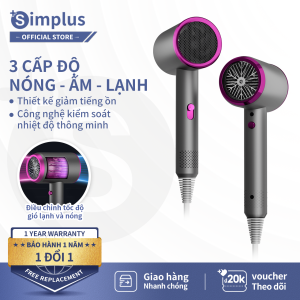 Máy Sấy Tóc Simplus Đa Năng 2 Kiểu Gió Nóng Lạnh 3 Tốc Độ Gió Nhỏ Gọn Tiện Lợi 220V Công Suất 1250W - Bảo Hành 1 Năm 1 Đổi 1