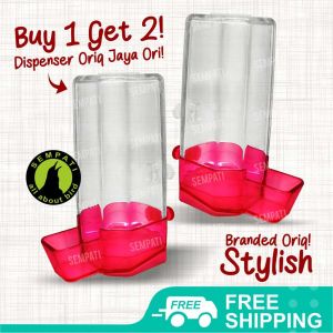SEMPATI  Cepuk Burung Tabung Dispenser Oriq Jaya Premium Cepuk Wadah Pakan Minum Burung Pasang Dalam Sangkar Kandang Burung Murai Lovebird Kenari Kacer Parkit