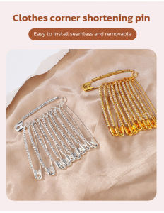 Mixed Color Pin Fashion Decoration Safety Pants Waist Cinching Pin Clothes Fixing Rhinestone Pin