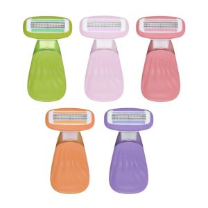 NEMOPH 5-Blades Shaving Razor Plastic with Case Manual Razor Portable Female Body Hair Removal Epilator Underarm Hair Removal