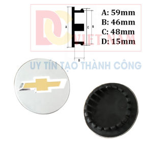 1 chiếc ốp lazang logo chụp mâm bánh xe ô tô Chevro.let đường kính 59mm (Màu bạc)