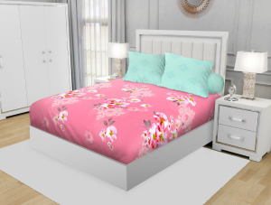 Sprei California single 120x200 Tinggi 20 cm No 3 / 4 kaki - Motif Polos Embos Pink Ungu Merah Hijau Biru Coklat Terbaru Termurah Ori