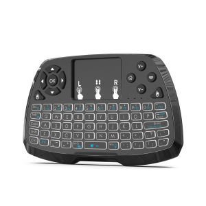 2.4GHz Wireless Keyboard Full Touchpad Remote Control Keyboard Mouse Mode with Large Touch Pad Vibration Feedback for Smart