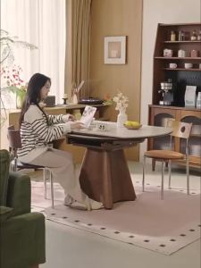 [Cozy ]Italian Extendable Dining Table And Chair Set Sintered Stone Dining Table dining table 6-8 seaters