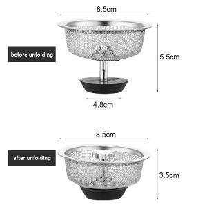 Stainless Steel Sink Filter Anti-Clogging Mesh Sink Strainer Stopper Garbage For Kitchen Sink Drain Penapis Sinki 水槽过滤器