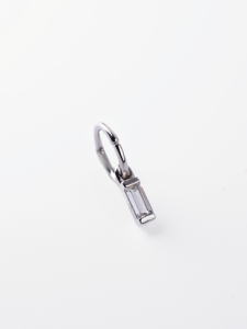 MINIMALIST LAB 925 Sterling Silver Noa Baguette Drop Single Hoop Anting Noa Baguette