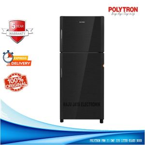Kulkas 2 Pintu POLYTRON PRM 21 DMY 220 Liter BELEZZA Glass Door