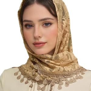 Tassels Lace Mantilla Veils Church Head Scarf Catholic Bridal Veils Chapel Church Shawl Wrap for Various Formal Occasion