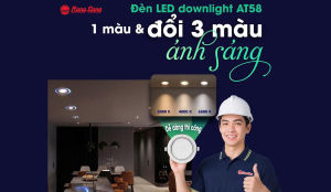 Đèn LED âm trần Downlight AT58 Công Xuất 12w10w8w 1 chế độ 3 chế độ