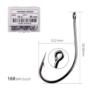 REOPYG Fishing Accessories Stainless Steel Carbon Steel Sea Pint Hook Carp Fly Fishing Hook Fishing Tackle Black Nickle Flattened Sharped Fishhooks Off-set Fishing Hook Barbed Fishing Hooks Big Long Shank