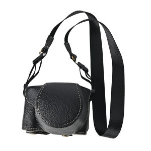 【NEW F】XM5 Litchi Pattern PU Leather Camera Bag For Fujifilm XM5 Fuji X-M5 Bottom Opening Full Camera Cover With Shoulder Strap