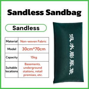 Sandless Sandbag Reusable Flood Water Activated Barriers Sang Bag Rain Protection Prevention For Garages and Basements