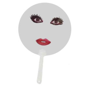 Funny Artistic Design Plastic Cooling Fan with Abstract Big Eye Red Lips Print Decoration Party Supplies Photo Props