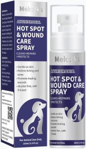 Hot Spot Wound Care Spray for Dogs Cats Relieves Itchy Skin Cleans & Fast ing Infections Wounds & Post Surgery Incision - Safe & Gentle Non-Irritating Advanced HOCl Spray 3.4 Ounces