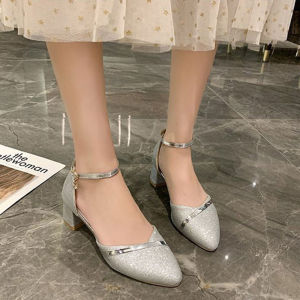 การออกแบบแฟชั่นขนาดใหญ่ผู้หญิงรองเท้าฤดูร้อนใหม่ชี้นิ้วเท้ากลางส้นหนารองเท้าแตะรองเท้าสำหรับผู้หญิงรองเท้าแตะ