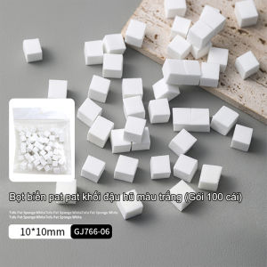 100 Miếng Bọt Biển Móng Tay Nhỏ Gradient Sáng Tạo Không Hút Bột Pat Cotton Tinh Tế Lỗ Chân Lông Mịn Đa Năng Trắng Đậu Phụ