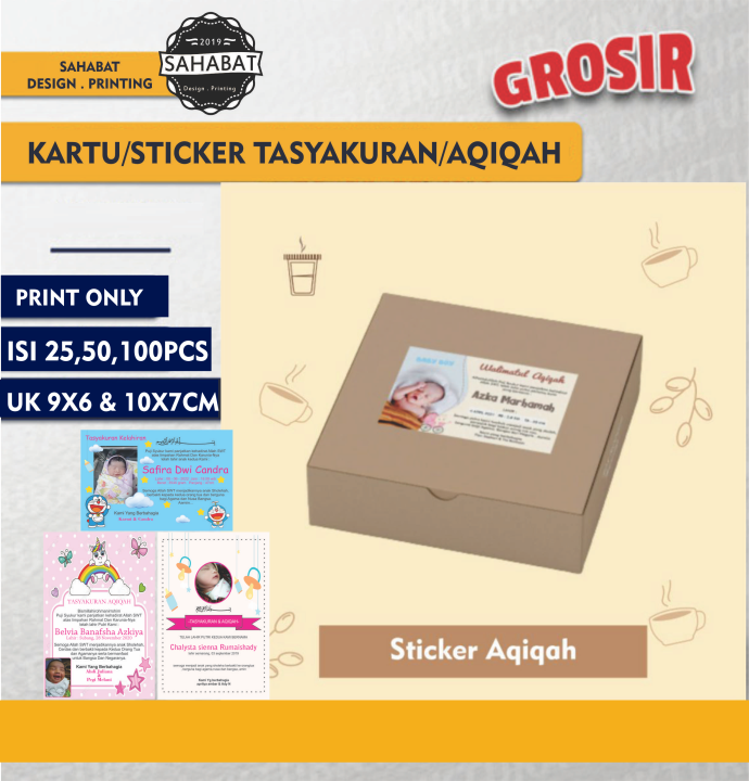 (isi 20,50,100pcs) Sticker Tasyakuran Aqiqah / Tasyakuran / Syukuran