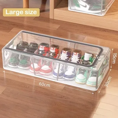 Large Capacicy Clothes Storage Organizer Waterproof Folding Clothes Storage Box Breathable Folding Clothes with Locker Steel Oxford Clothes Organizer Dustproof and Moisture-proof Wardrobe Storage Box#cd023