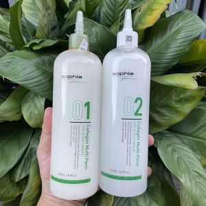 Cặp Uốn Đa năng Collagen Multi Perm Sophia Uốn Nóng- Lạnh dành tóc yếu 500ml (Chính hãng)