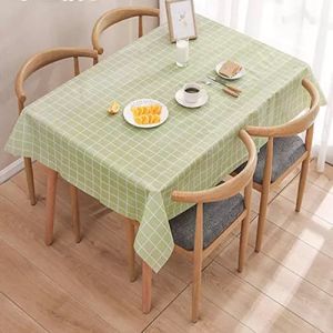 Fasimiyu Table cloth ผ้าปูโต๊ะ PEVA กันน้ำ กันน้ำมัน กันฝุ่นและตกแต่งบ้านให้สวยงาม ลายตาราง ผ้าปูโต๊ะอเนกประสงค์ ผ้าคลุมกันฝุ่น เหมาะสําหรับโต๊ะอาหาร โต๊ะทํางาน โต๊ะกาแฟ ของแต่งห้อง มี 3 ขนาด