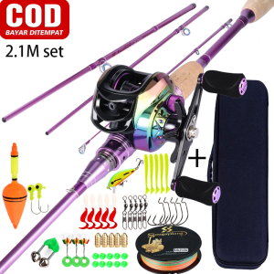 Sougayilang Set Tongkat Dan Gulungan Pancing 1 set Lengkap Kuat 210cm Joran Pancing Set 7.2: 1 Rasio Gigi 19 + 1 Bantalan BolaReel Bc Joran Casting Tongkat Pancing Set