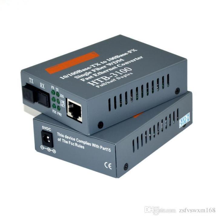 Bộ chuyển đổi Cáp Quang sang LAN RJ45 HT 3100AB - 25KM convert quang single mode 10/100Mbs