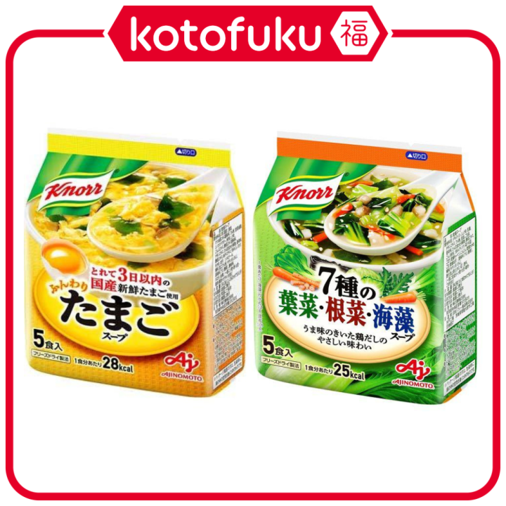 Ajinomoto Knorr Freeze Dried Instant Soup Fluffy Egg / 7 Kinds of Leafy ...