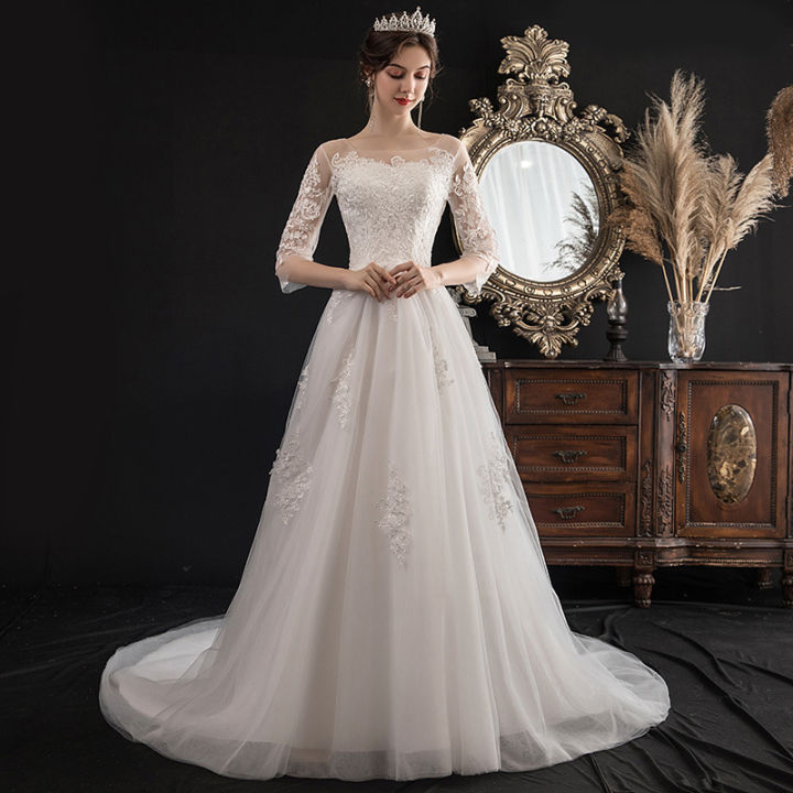 Wedding Dress Custom-made Plus Size Long Sleeve Ball Gowns