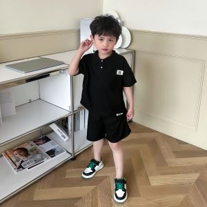 SweetKids พร้อมส่งจากกรุงเทพฯ🌸ชุดเซ็ทเด็กชายแฟชั่น🍓ฤดูร้อน เด็กชายเด็กหญิง ผ้าวอฟเฟิล ชุดเสื้อสูทขาสั้นแขนสั้น 2 ชิ้น