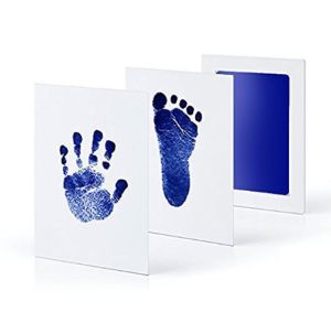 VREN Safe Non-toxic Baby Footprints Handprint No Touch Skin Inkless Ink Pads Kits for 0-6 Months Newborn Pet Dog Paw Prints Souvenir