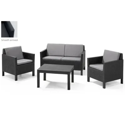 Allibert Chicago Outdoor Sofa 4 pcs Set Graphite Made In Holland Weather & UV Resistant Long Durability Used